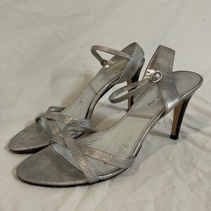 Silver Strappy Heel